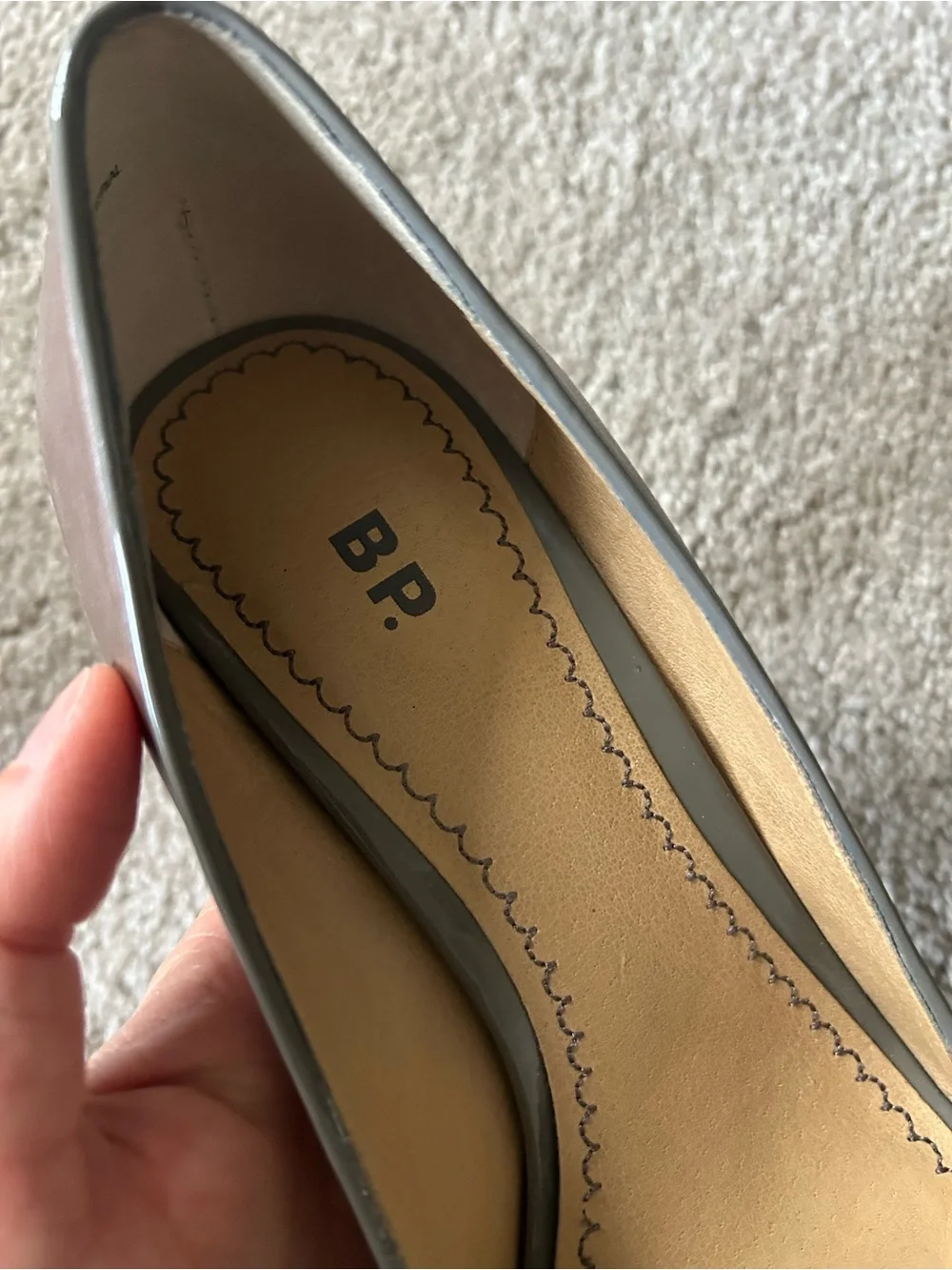 Vintage Brass Plum Daniella-Lea mauve and grey leather peep toe heels